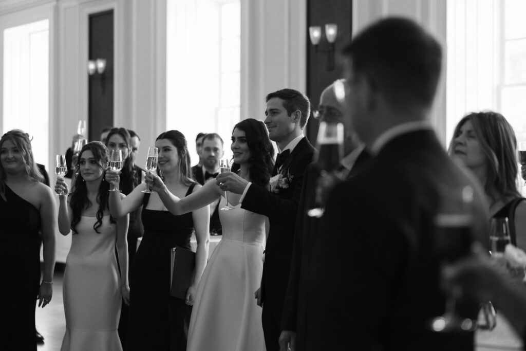 Wedding Toast inside the Chicago History Museum