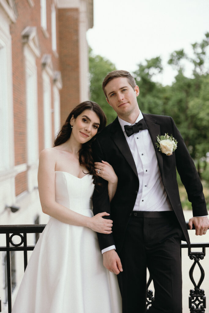 Bride and Groom portrait at the Chicago History Museum