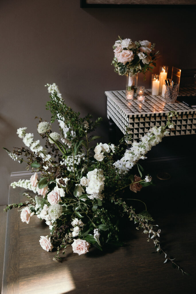 Detail shot of Saville Flower's floral design